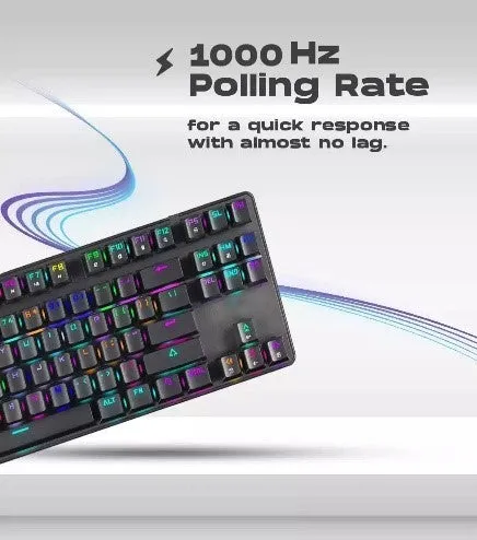 GAMESTOP RGB Gaming Mechanical Keyboard - Outemu Brown Switches - 1000Hz Polling Rate - FPS Sn