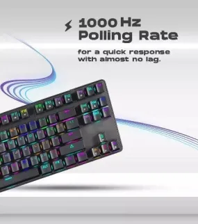 GAMESTOP RGB Gaming Mechanical Keyboard - Outemu Brown Switches - 1000Hz Polling Rate - FPS Sn