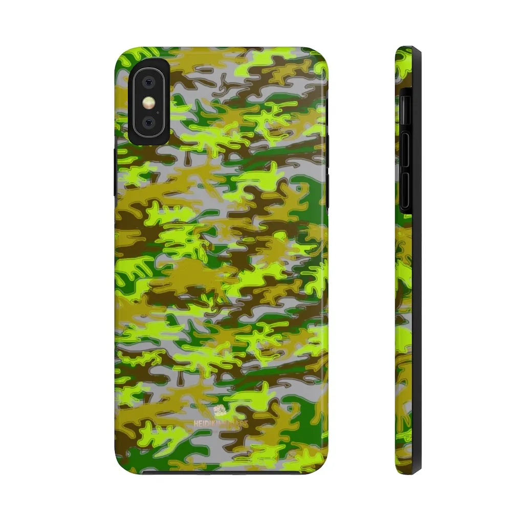 Gray Green Camo iPhone Case, Camouflage Case Mate Tough Samsung Galaxy Phone Cases