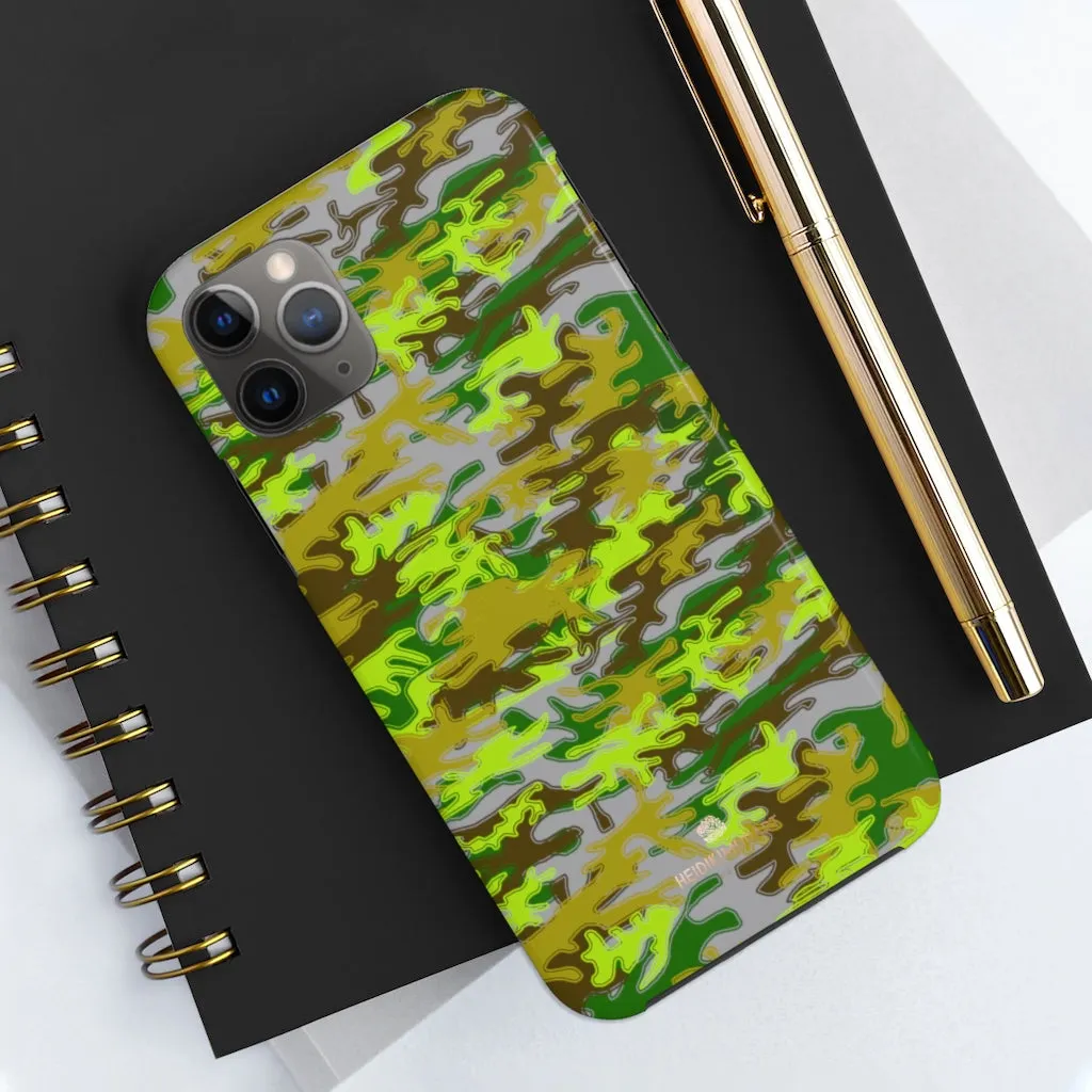 Gray Green Camo iPhone Case, Camouflage Case Mate Tough Samsung Galaxy Phone Cases