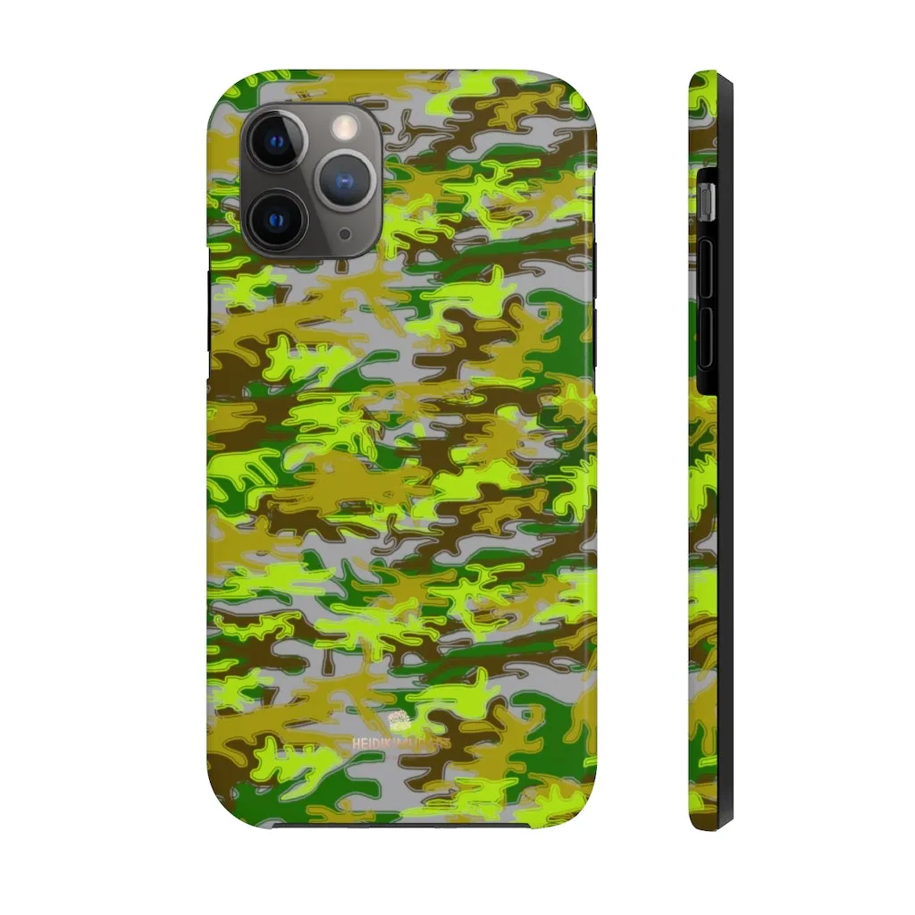 Gray Green Camo iPhone Case, Camouflage Case Mate Tough Samsung Galaxy Phone Cases