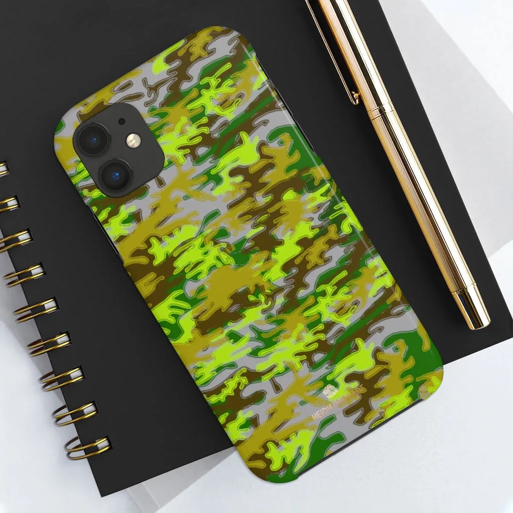 Gray Green Camo iPhone Case, Camouflage Case Mate Tough Samsung Galaxy Phone Cases