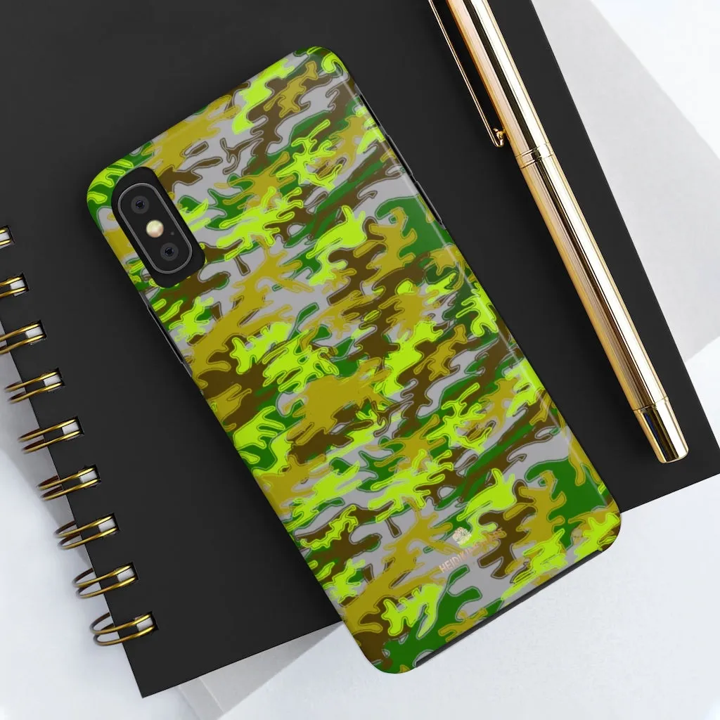 Gray Green Camo iPhone Case, Camouflage Case Mate Tough Samsung Galaxy Phone Cases