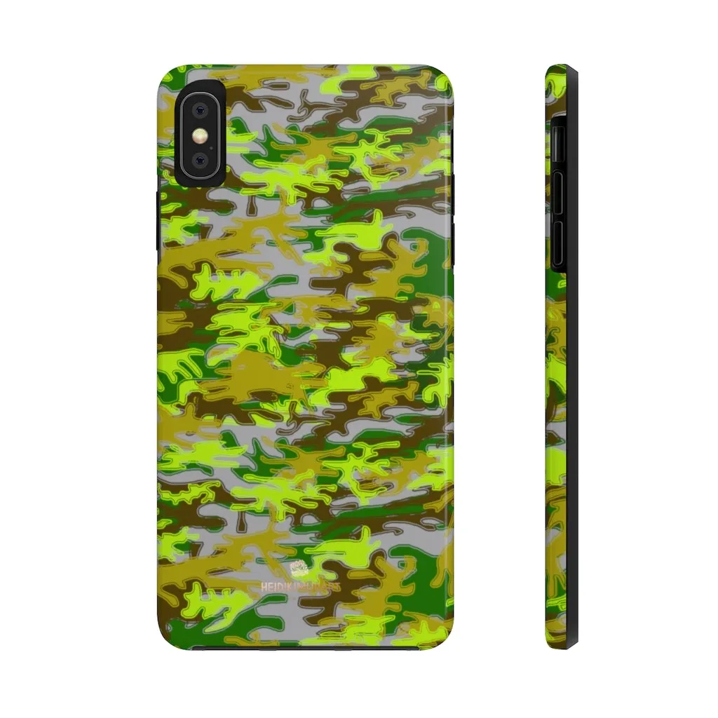 Gray Green Camo iPhone Case, Camouflage Case Mate Tough Samsung Galaxy Phone Cases