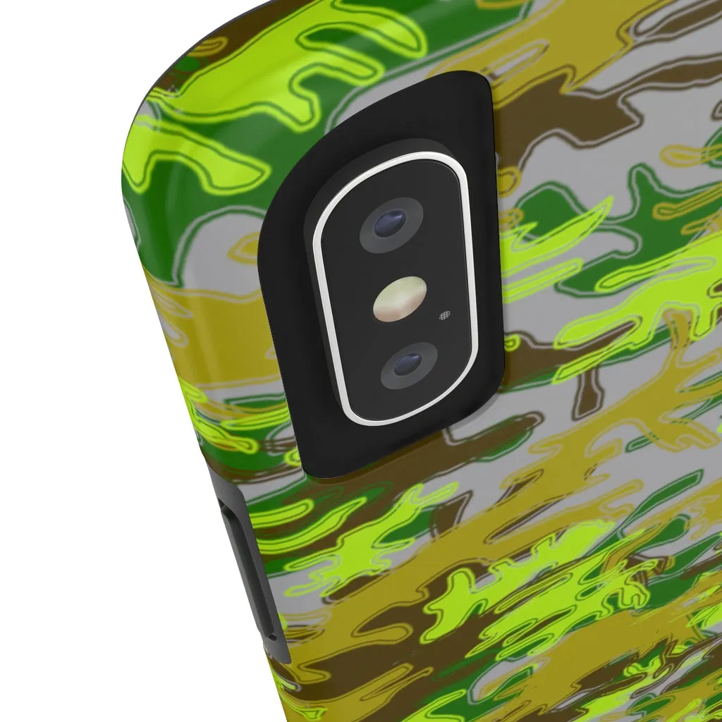 Gray Green Camo iPhone Case, Camouflage Case Mate Tough Samsung Galaxy Phone Cases