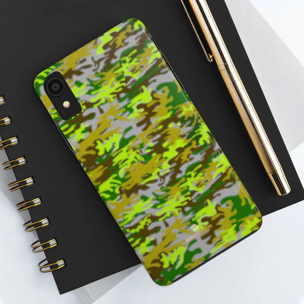 Gray Green Camo iPhone Case, Camouflage Case Mate Tough Samsung Galaxy Phone Cases