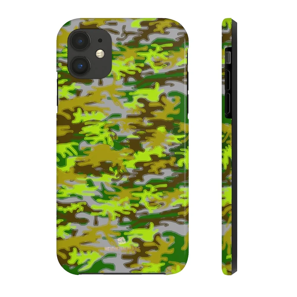 Gray Green Camo iPhone Case, Camouflage Case Mate Tough Samsung Galaxy Phone Cases