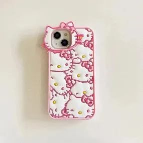 Hello Kitty White Pink Phone Case (For iPhones)