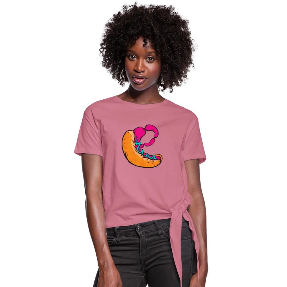 Hot Dog Women's Knotted T-Shirt