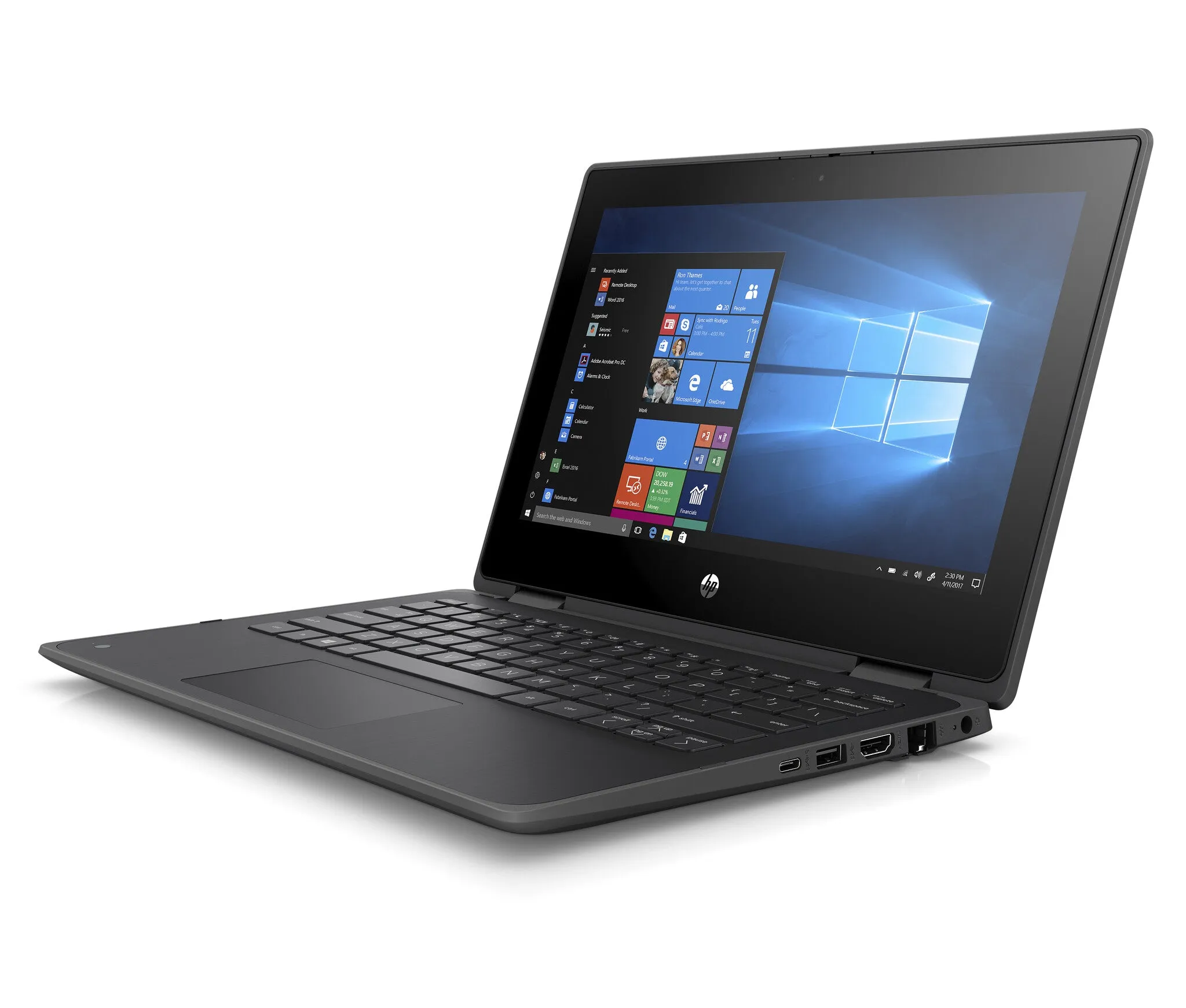 HP ProBook x360 11 G5 Hybrid (2-in-1) 29.5 cm (11.6") Touchscreen HD Intel® Celeron® N N4120 4 GB DDR4-SDRAM 128 GB SSD Wi-Fi 6 (802.11ax) Windows 10 Pro Grey