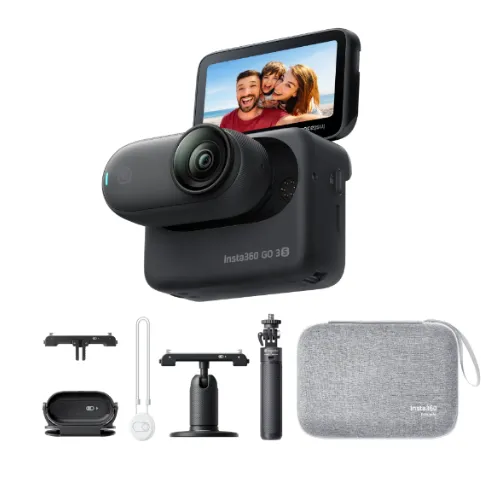 Insta360 GO 3s Family Kit(Quick Release, Carry Case, mini 2in1 tripod) 4K Tiny 39G Action Camera Waterproof video