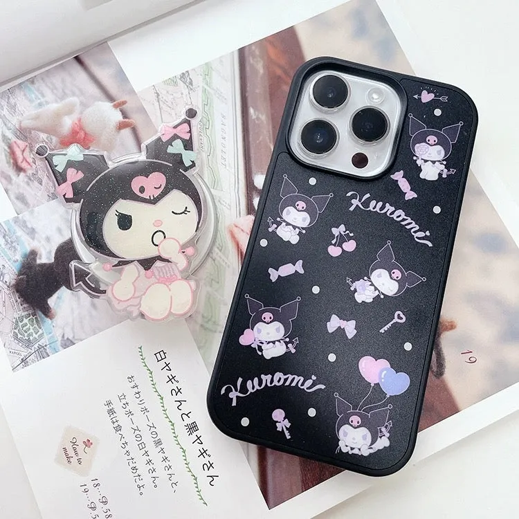 Japanese Cartoon Kuromi In Black iPhone Case 12 13 14 15 Pro Promax