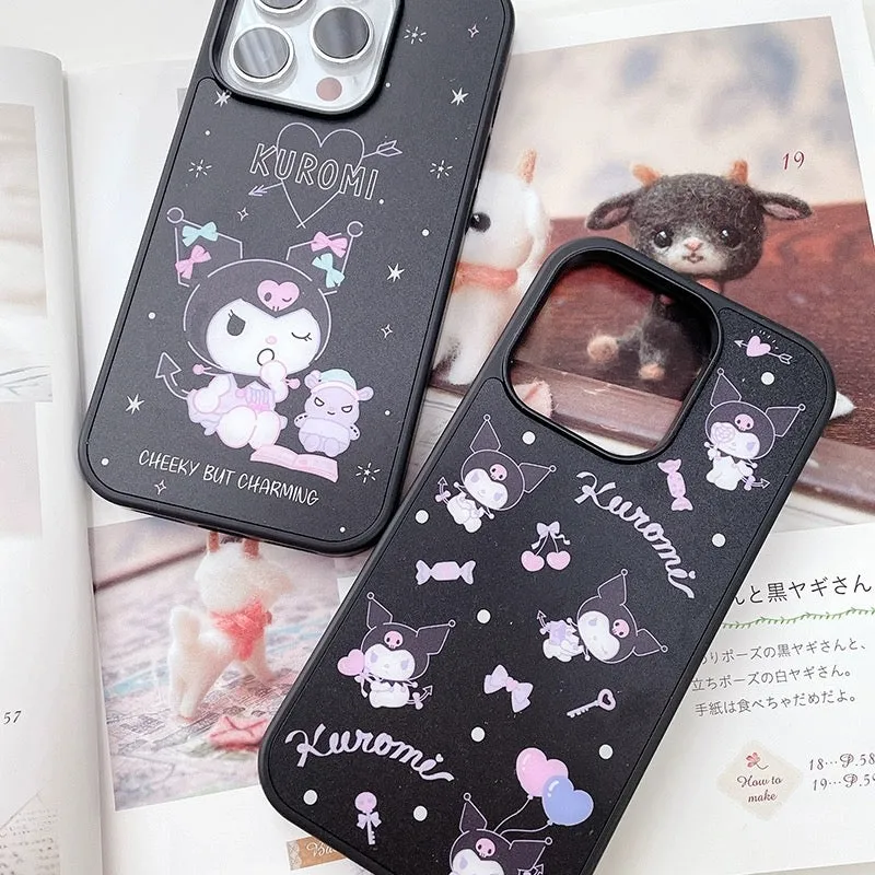 Japanese Cartoon Kuromi In Black iPhone Case 12 13 14 15 Pro Promax