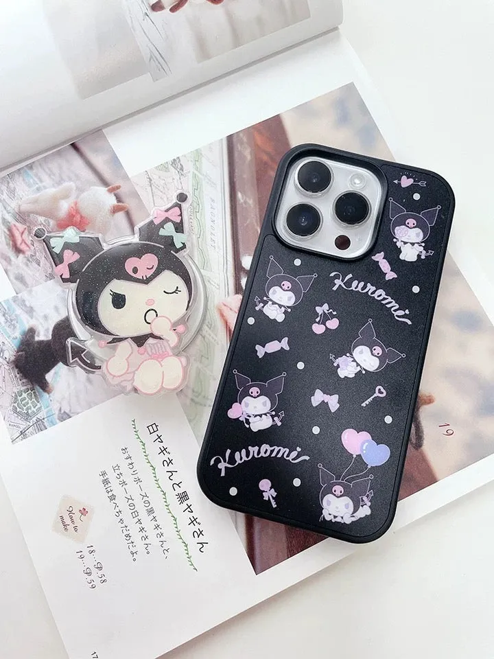 Japanese Cartoon Kuromi In Black iPhone Case 12 13 14 15 Pro Promax