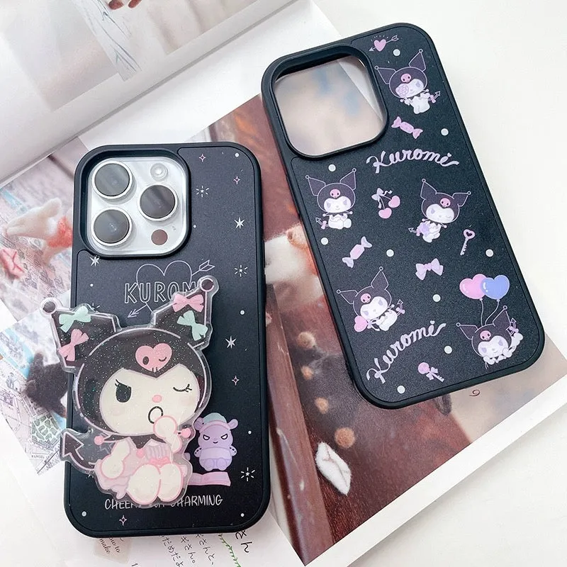 Japanese Cartoon Kuromi In Black iPhone Case 12 13 14 15 Pro Promax