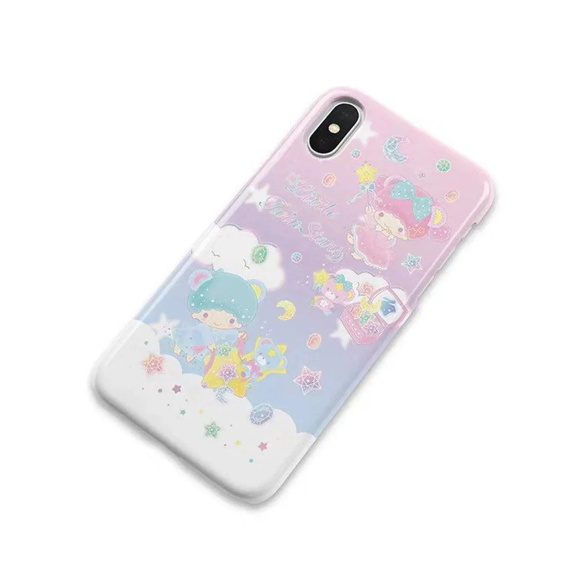 Japanese Cartoon Little Twin Stars on Clouds iPhone Case XS XR X 11 12 13 14 15 Pro Promax