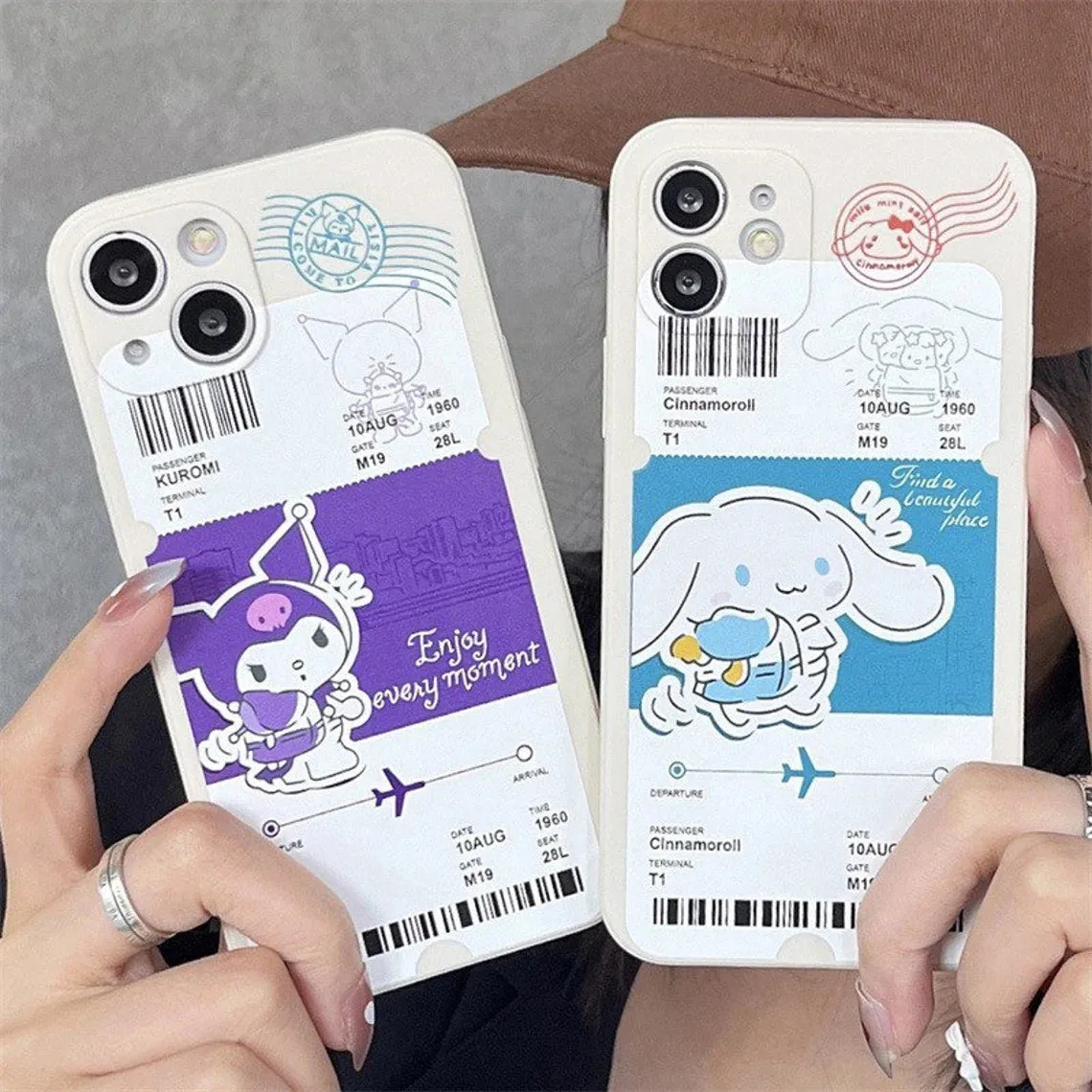 Japanese Cartoon Travel Ticket KU CN iPhone Case 6 7 8 XS XR X 11 12 13 14 15 Pro Promax 12mini 13 mini