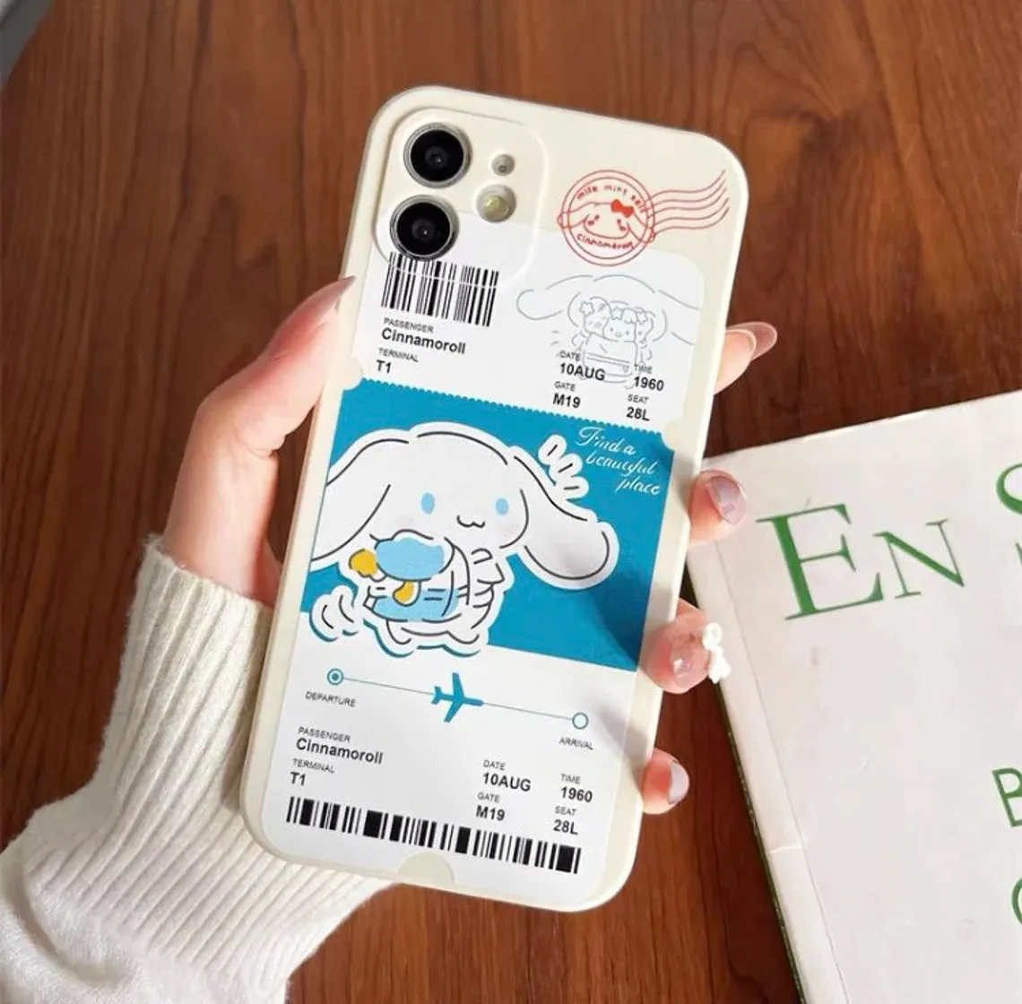 Japanese Cartoon Travel Ticket KU CN iPhone Case 6 7 8 XS XR X 11 12 13 14 15 Pro Promax 12mini 13 mini