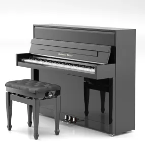 Johannes Seiler GS110D Upright Piano Ebony High Polished With Bench