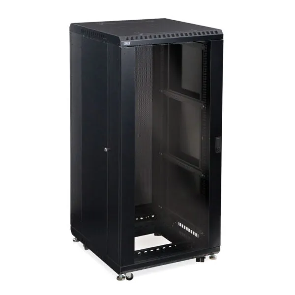 Kendall Howard 27U LINIER® A/V Cabinet - Glass/Vented Doors - 24" Depth (3100-3-024-27)