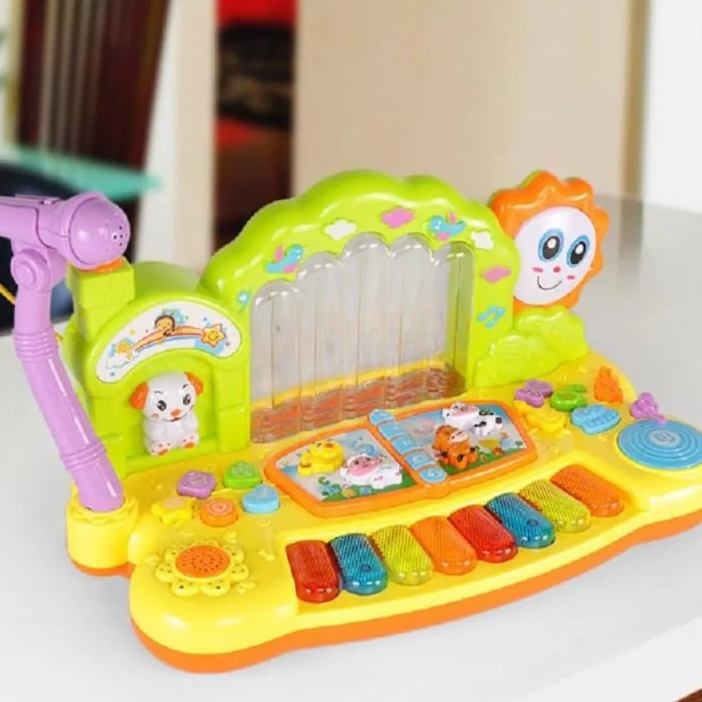 Kids Musical Spray Piano Keyboard with Mic & Stand - Gominimo