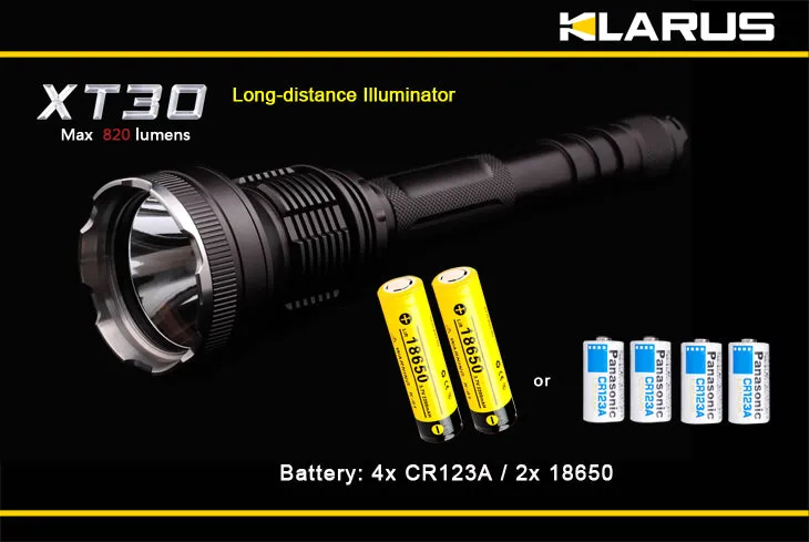 Klarus XT30 Dual Switch XM-L 820 Lumen LED Flashlight