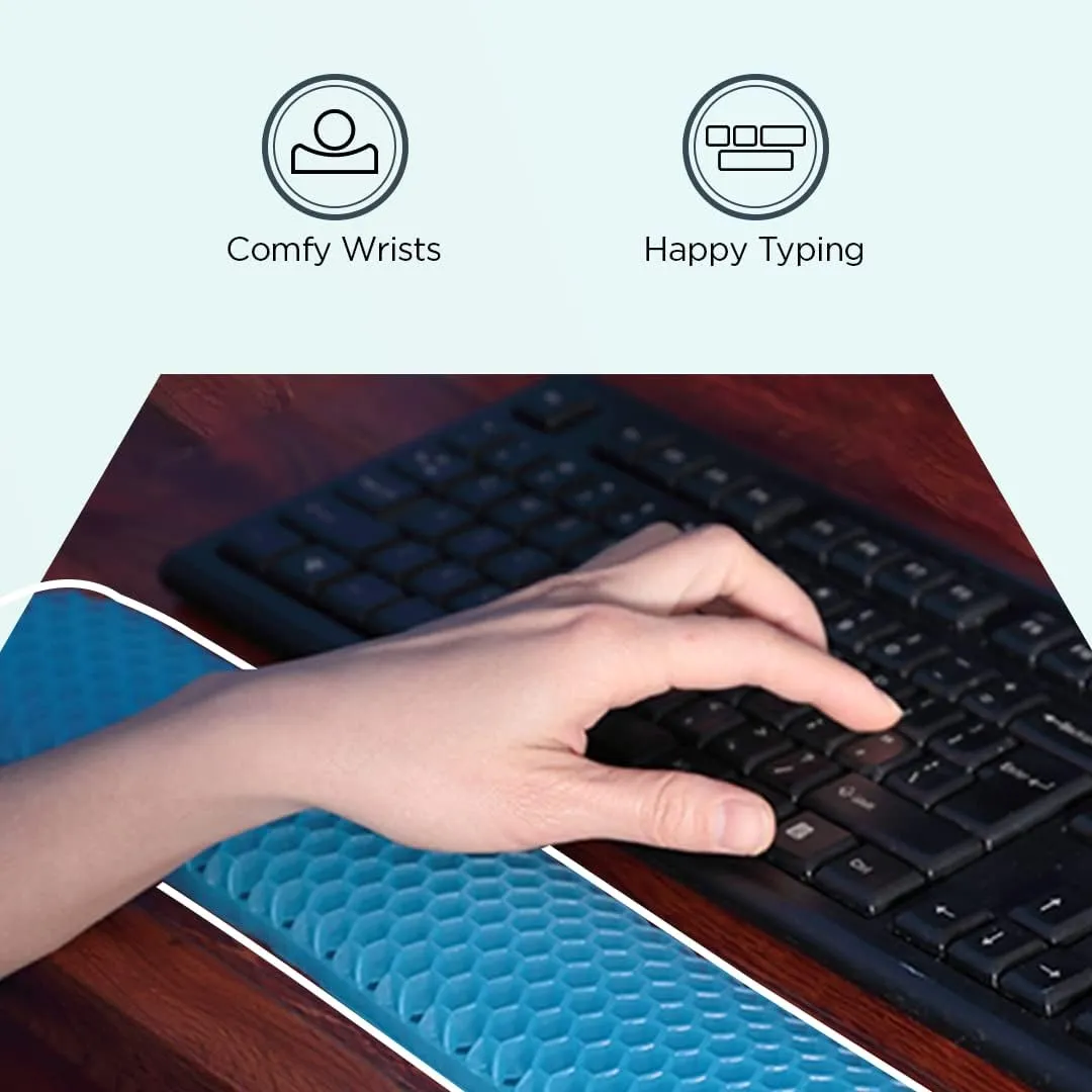 Kuber Industries Keyboard Wrist Pad | Mouse Wrist Pad | Non-Slip Bottom Wrist Pad | Relieve Wrist Pain and Fatigue | Ideal for Typing and Gaming | T-D002 | Pack of 3 | Blue