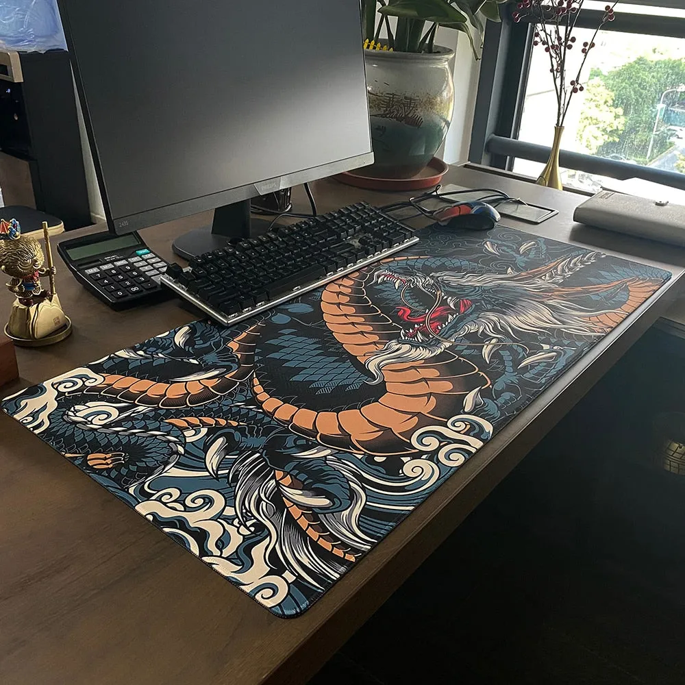 Large Game Mouse Pad Japanese Dragon Gaming Accessories