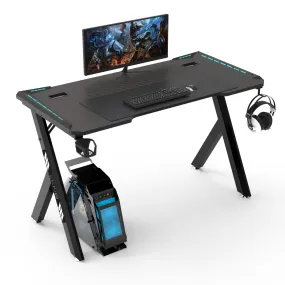 Large RGB Gaming Desk 140cm with Carbon Fiber Surface