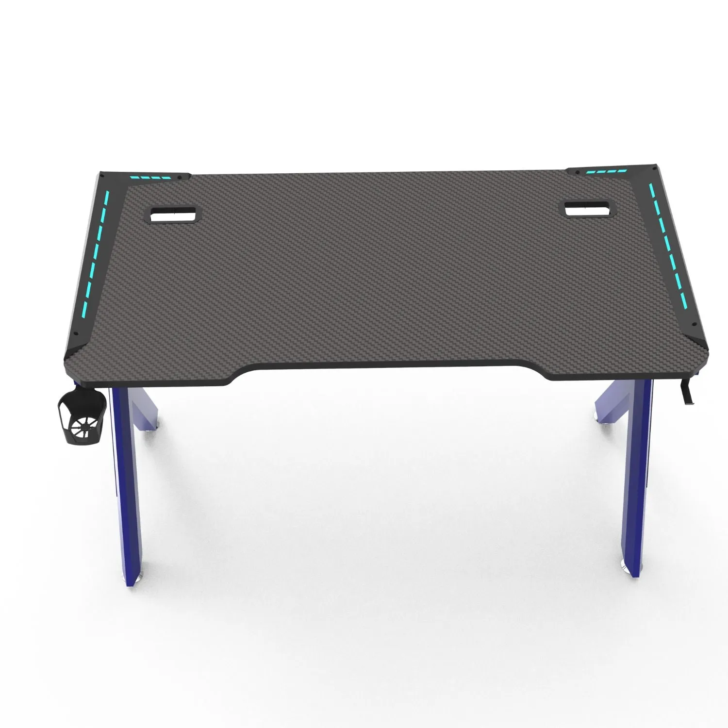 Large RGB Gaming Desk w/ Accessories, Blue, 140cm - EKKIO