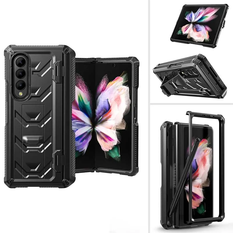 Magnetic Hinge Slide Pen Slot Case With Stand For Samsung Galaxy Z Fold 3 4