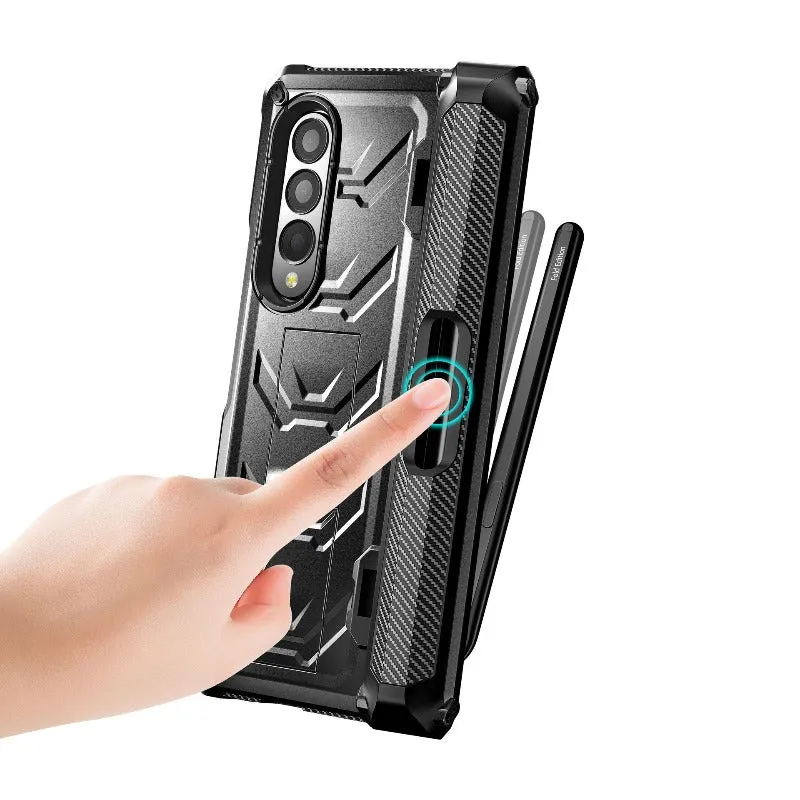 Magnetic Hinge Slide Pen Slot Case With Stand For Samsung Galaxy Z Fold 3 4