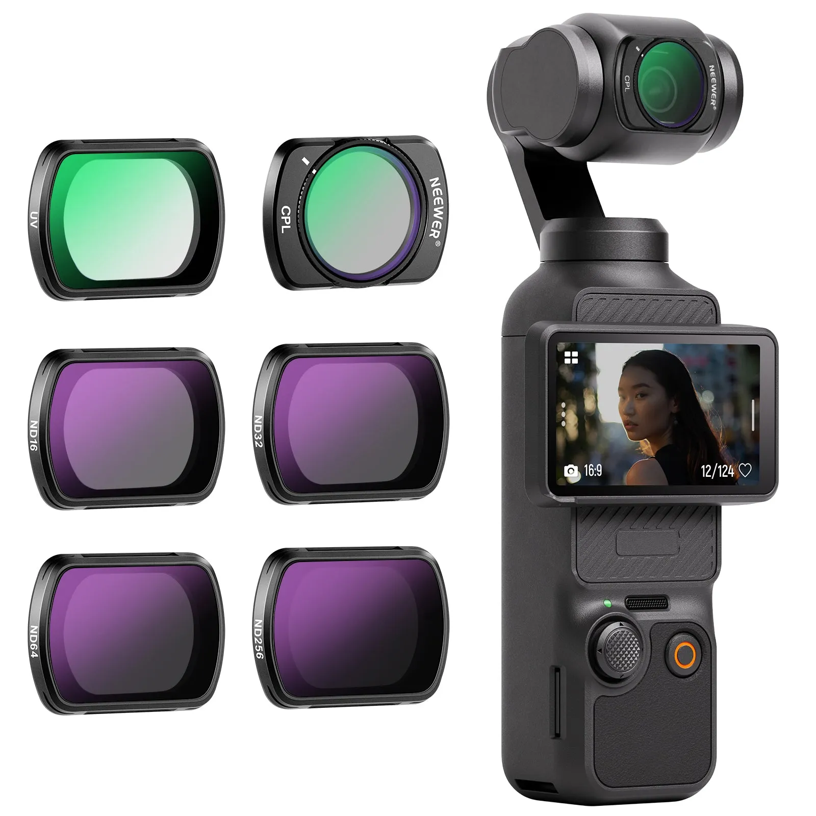 NEEWER 6 Pack Magnetic ND CPL UV Filters Set for DJI OSMO Pocket 3