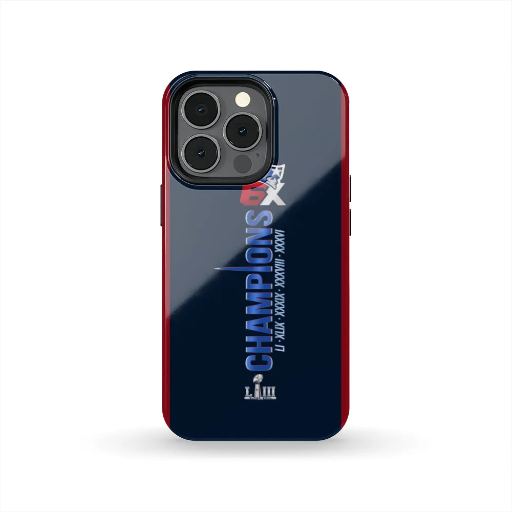 New england patriots Fan 6X champions Tough Phone Case iPhone 13 mini/Pro/Pro Max/12/11/Galaxy All Models