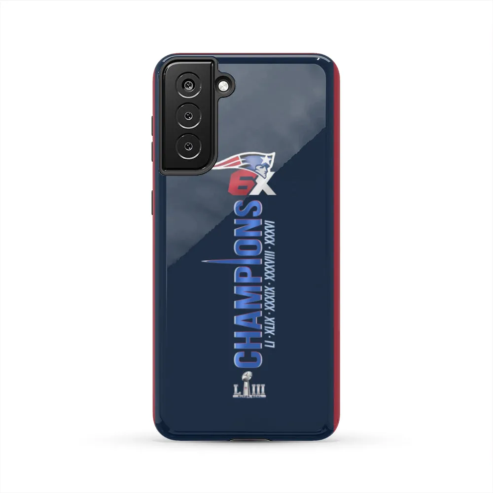 New england patriots Fan 6X champions Tough Phone Case iPhone 13 mini/Pro/Pro Max/12/11/Galaxy All Models