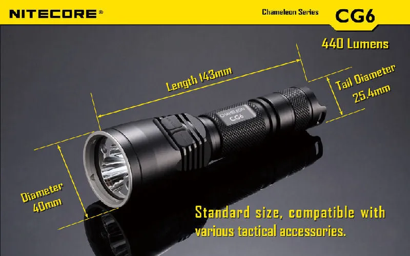 NITECORE Chameleon CG6 440 Lumen CREE XP-G2(R5) LED Flashlight