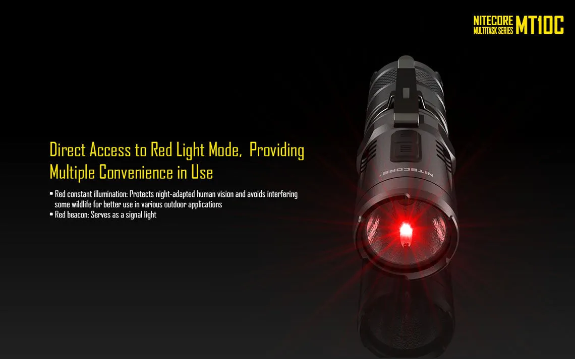 Nitecore MT10C CREE XM-L2 U2 LED Flashlight - 920 Lumens