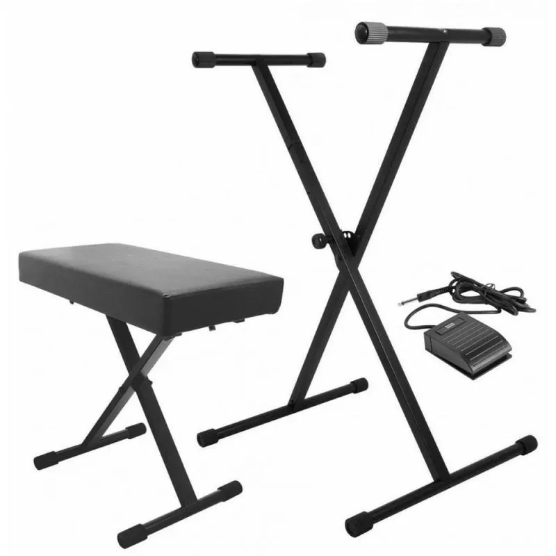 On-Stage KPK6520-CB Keyboard Stand & Bench Pack w/ Keyboard Sustain Pedal