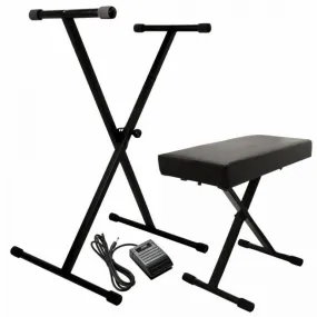 On-Stage KPK6520-CB Keyboard Stand & Bench Pack w/ Keyboard Sustain Pedal