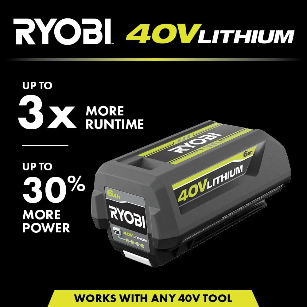 Open Box -  RYOBI 40V Lithium-Ion 6 Ah High Capacity Battery