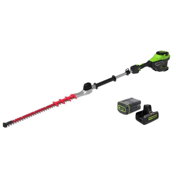 Optimus 82V Short Pole Fixed Hedge Trimmer with (1) 2.5 Ah Battery and Dual-Port Charger