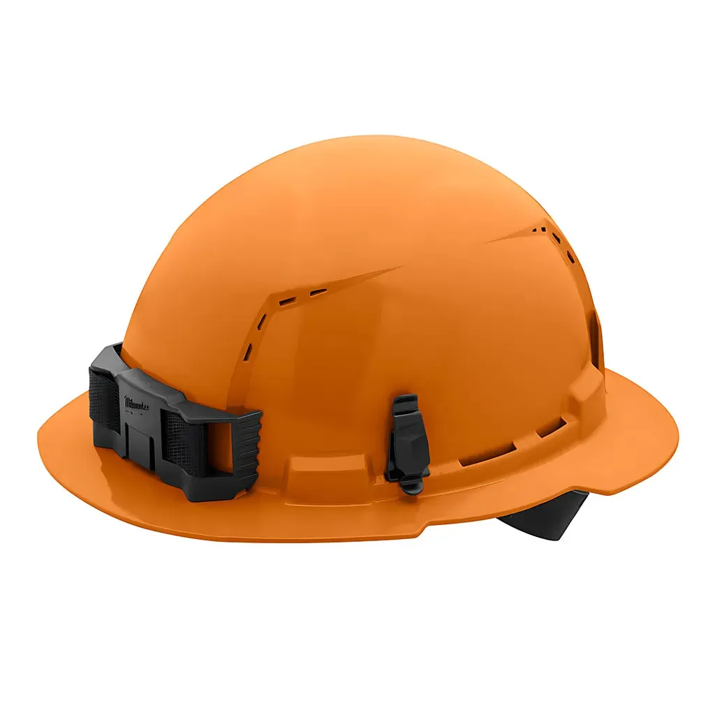 Orange Full Brim Vented Hard Hat w/4pt Ratcheting Suspension - Type 1, Class C