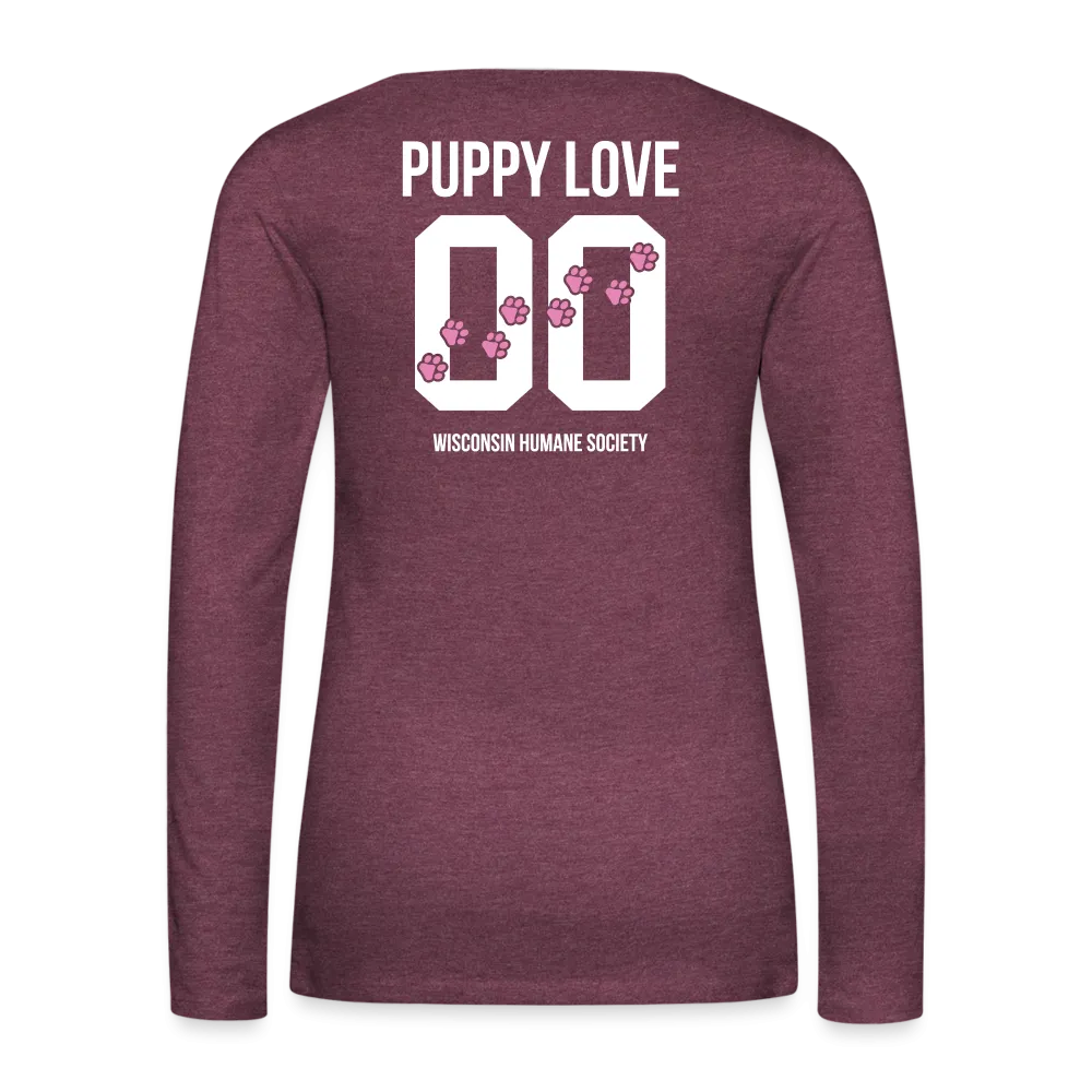 Pink Puppy Love Contoured Premium Long Sleeve T-Shirt