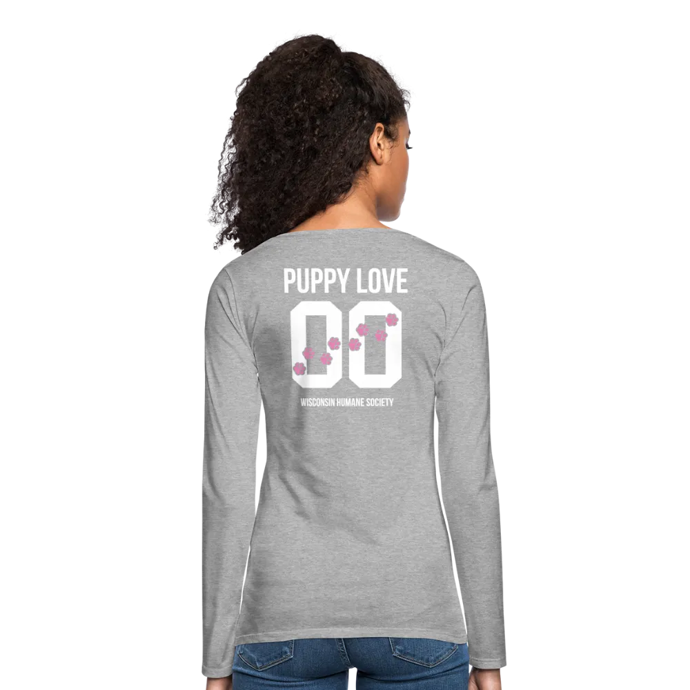 Pink Puppy Love Contoured Premium Long Sleeve T-Shirt