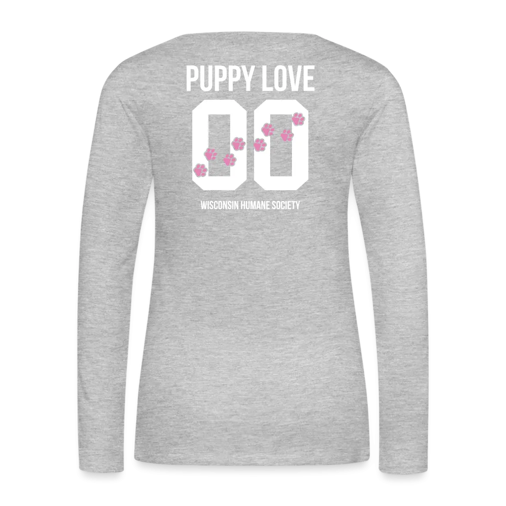 Pink Puppy Love Contoured Premium Long Sleeve T-Shirt