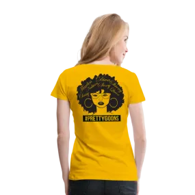 PRETTY GOONS AFRO AFFIRMATION YELLOW Women’s Premium T-Shirt