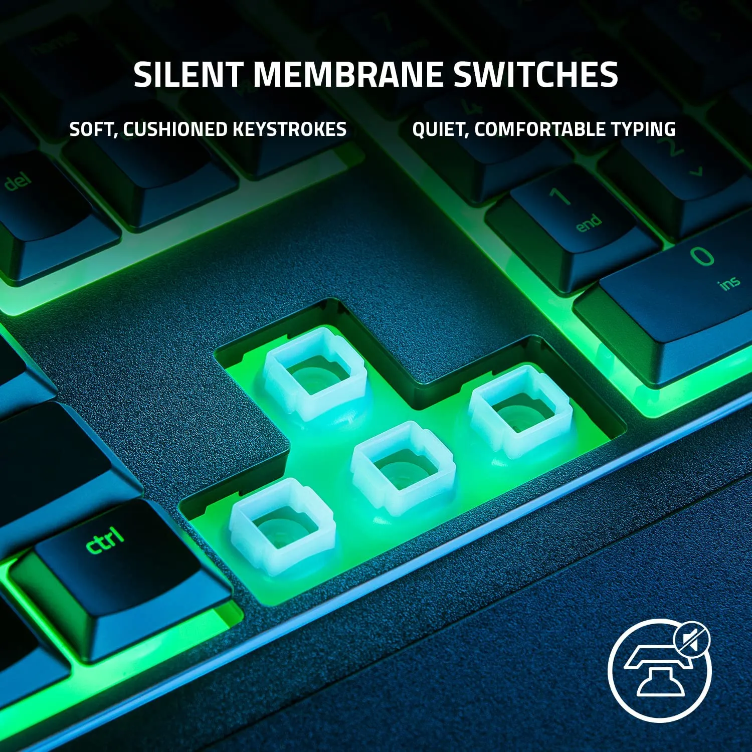 Razer Ornata V3 X Gaming Keyboard Low Profile with Chroma RGB, Hybrid Membrane Switch, Ergonomic Wirst Rest