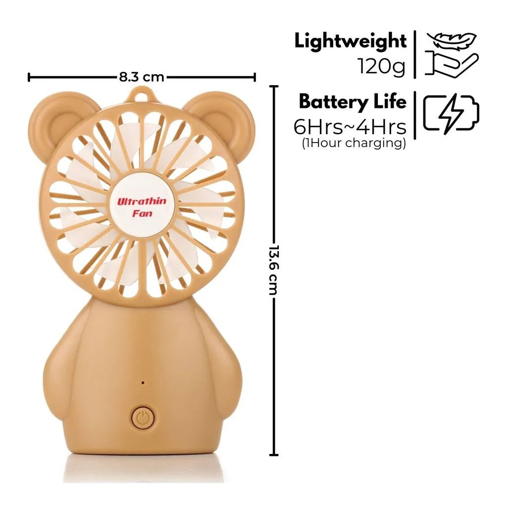 Rechargeable 3-Speed Handheld Fan Portable Slim - Gominimo