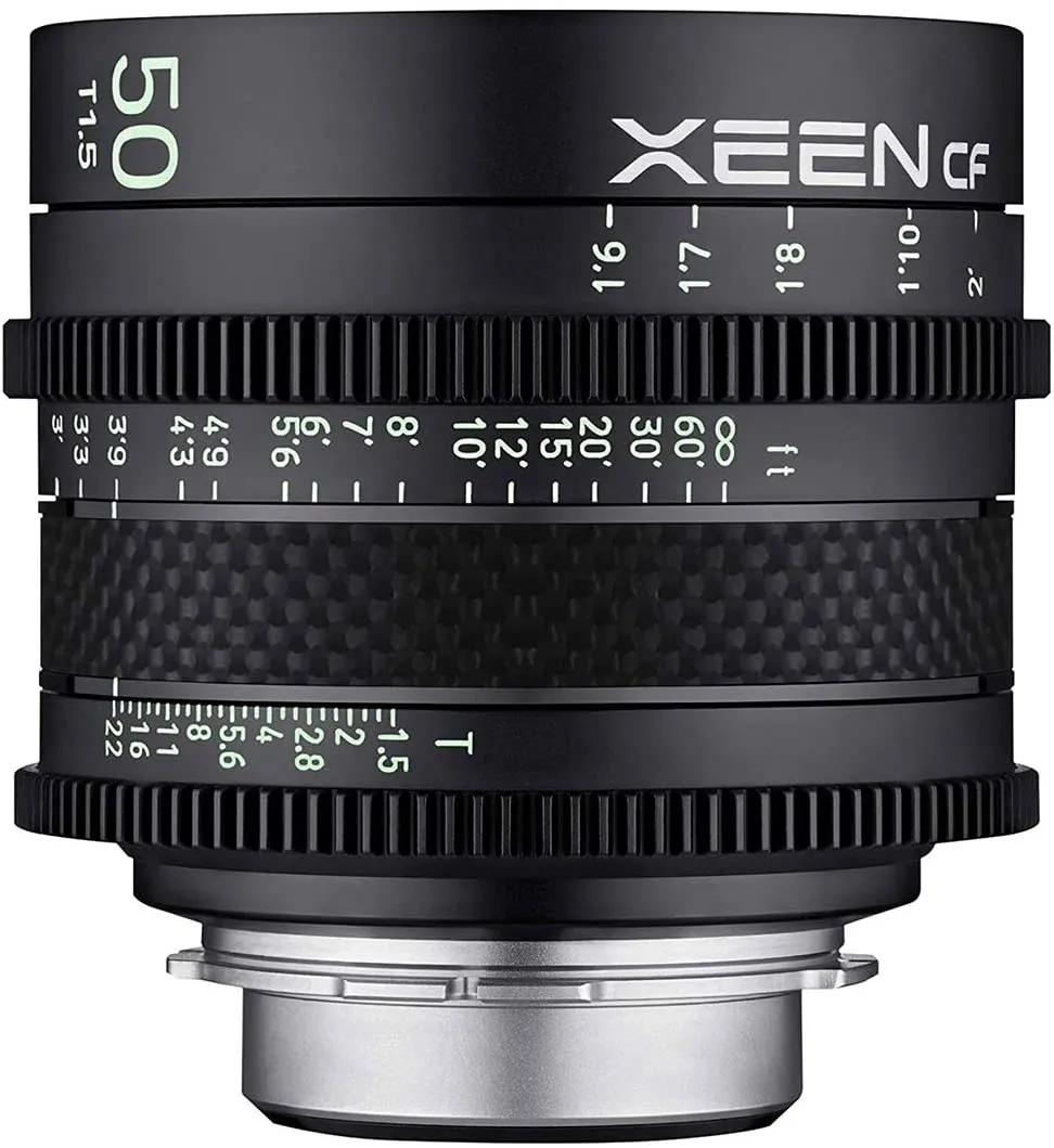 Samyang Xeen CF 50mm T1.5 Pro Cine Lens with Carbon Fiber Housing Design for Canon EF DSLR Camera (EF Mount) SYCFX50-C