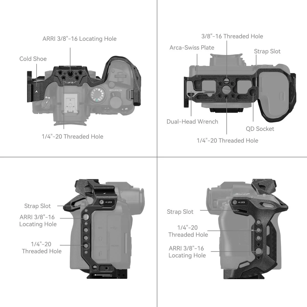 SmallRig Black Mamba Camera Cage for Canon EOS R6 Mark II 4161